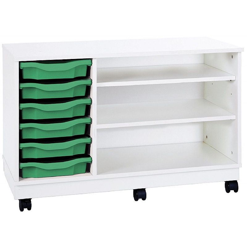 Premium 6 Tray Mobile Storage With 2 Adjustable Shelves